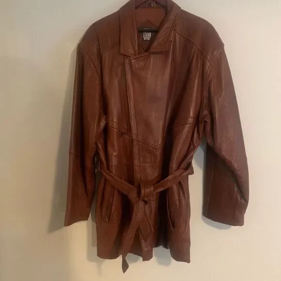 Mens Large Brown Soft leather coat - Picture 11 of 13